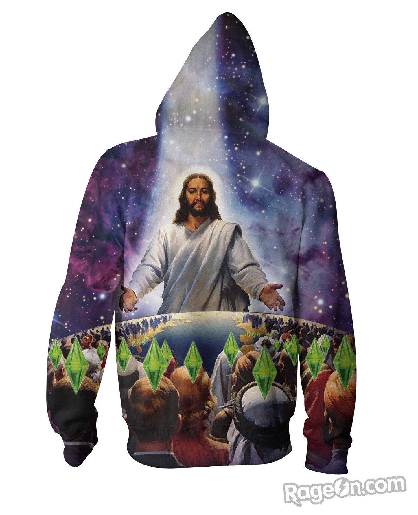 Jesus Died For Your Sims Zip-Up Hoodie