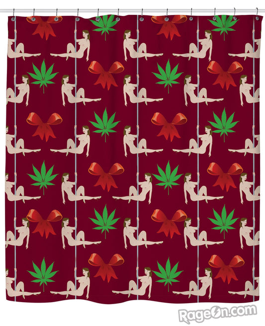 Christmas Stripper Shower Curtain