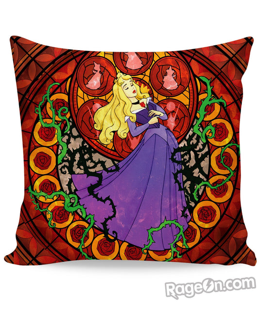 Sleeping Beauty Stained Glass Couch Pillow