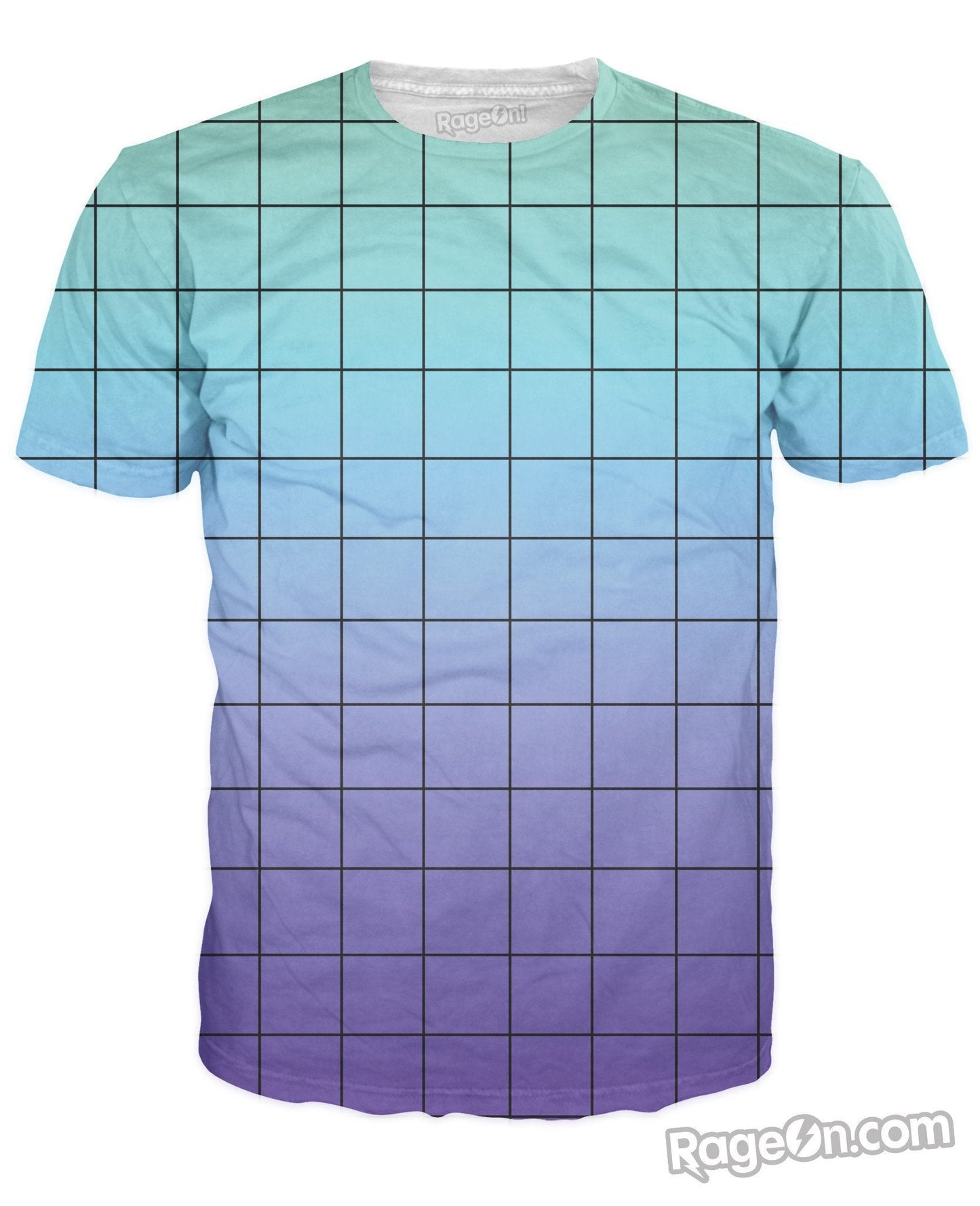 Blue Purple Grid T-Shirt