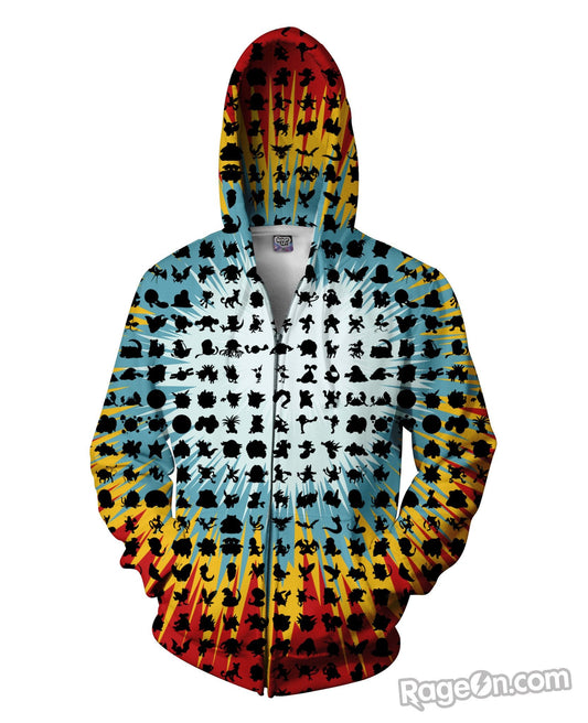 Who's That Pokemon Zip-Up Hoodie